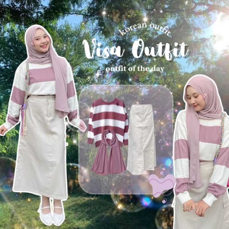 Outfit set Korean style | one set Korean style | one set wanita kekinian | outfit wanita