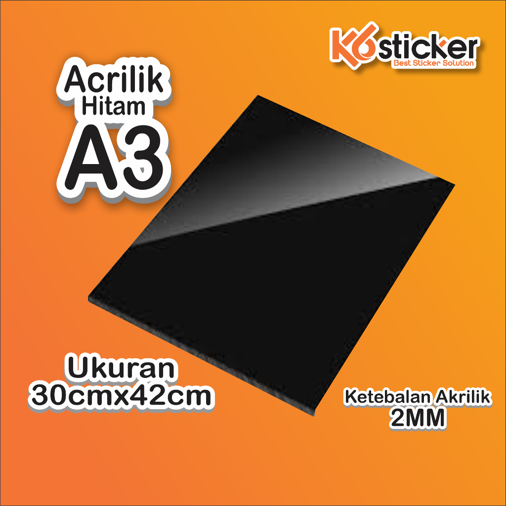 

acrylic lembaran 2mm hitam Ukuran A3 /akrili hitam 2mm