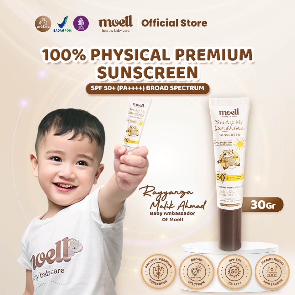 Moell Physical Sunscreen Anak & Bayi SPF 50+ (PA++++) 30 gr– #SunscreenCipung