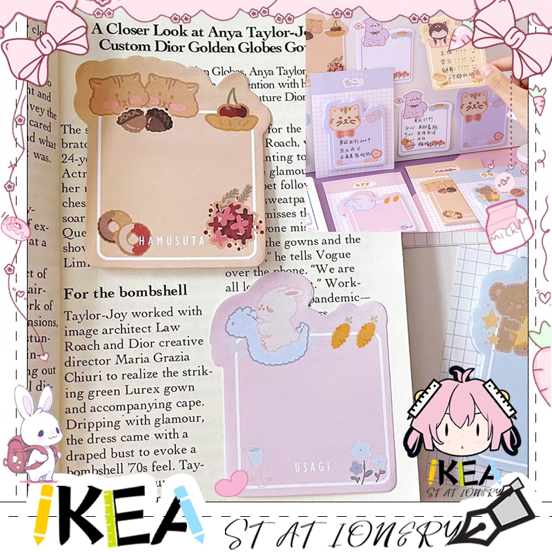 

IKEA-Sticky Notes Karakter Hewan Tempelan Kertas Catatan Memo Note Motif Animal Cute Mini Book Karakter Binatang Lucu