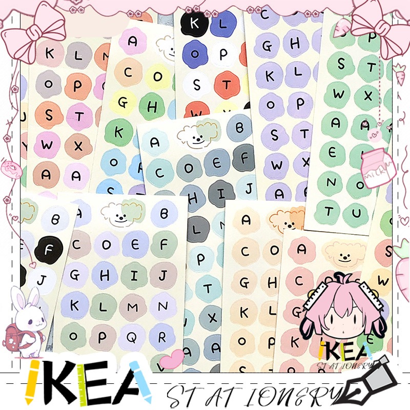 

IKEA-1PCS CUTE ALPHABET Sticker Huruf Deco Kiss Cut Polcos DIY Planner BUJO Stiker Aesthetic Scrapbooking