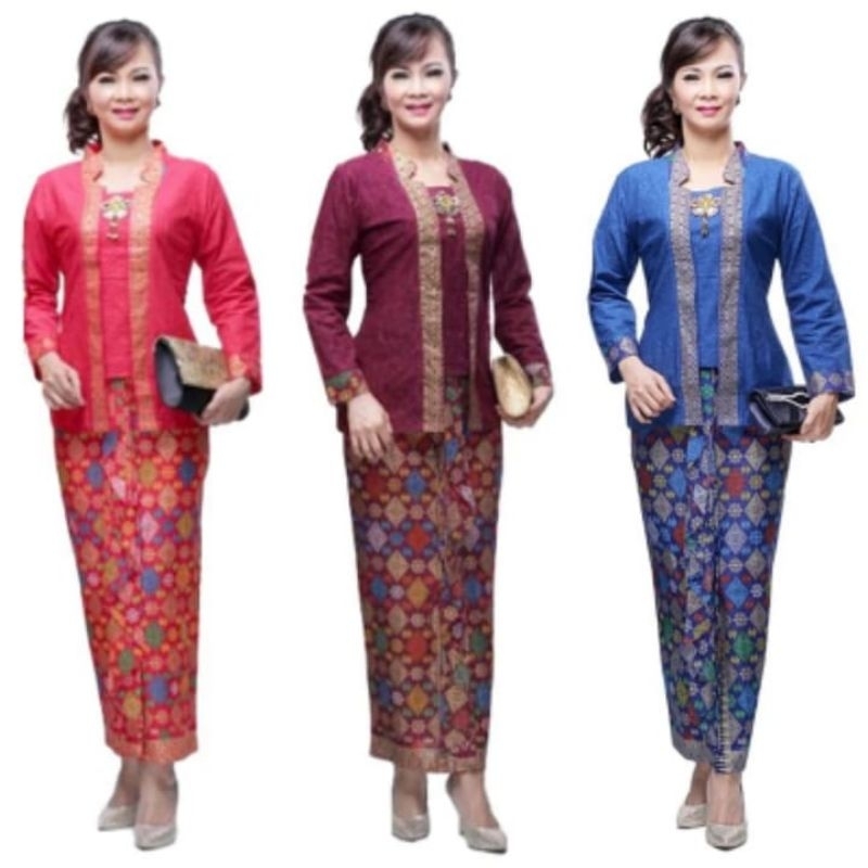 Setelan Kebaya Kutubaru Embos Batik Katun Marimar Prodo