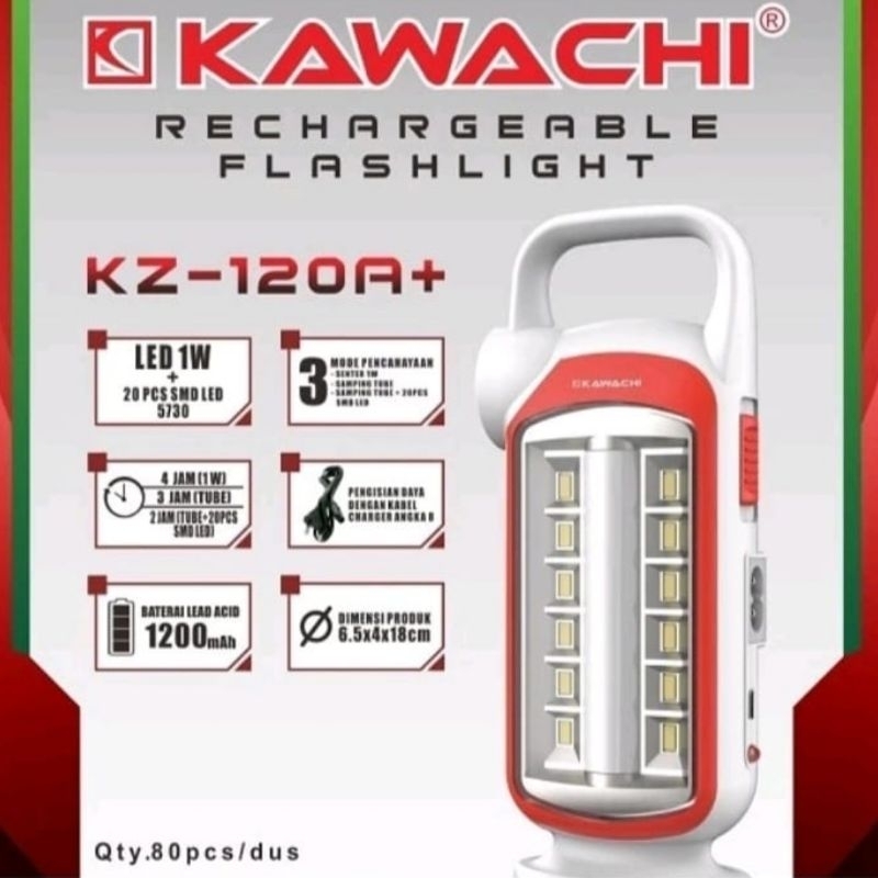 Kawachi Kz- 120A+ Lampu led / Senter tangan / senter cas / Kawachi Rechargeable Flashlight