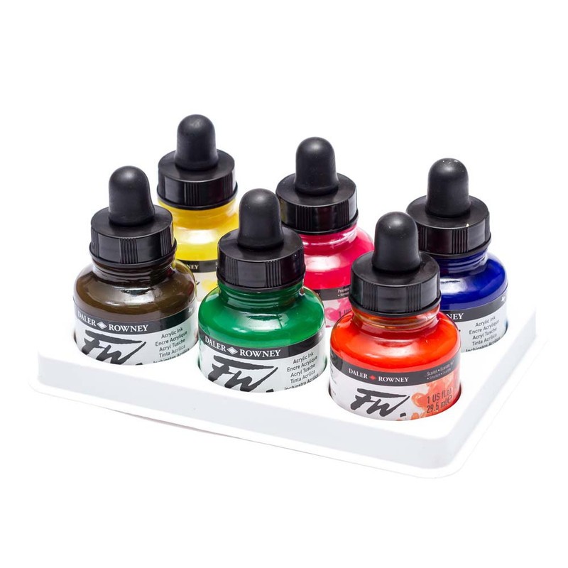 

Daler Rowney FW Ink 6X29.5ml Primary Set