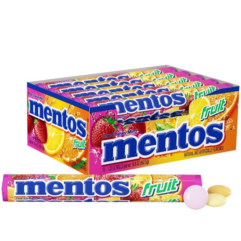 

mentos rasa buah roll per box