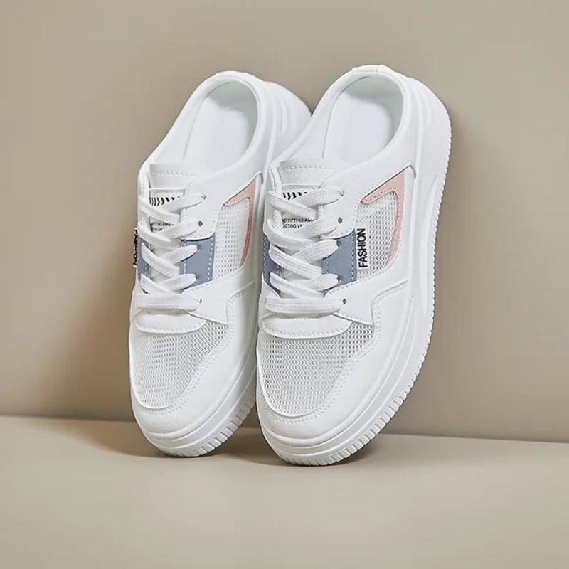 AZL-SEPATU SLIP ONE SEPATU BUSTONG wanita kekinian sepatu putih pink jalan jalan