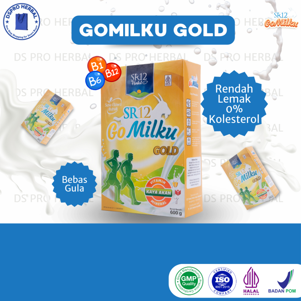 

GOMILKU GOLD SR12 - 200G & 600G I SUSU KAMBING ETAWA PLUS HERBAL I Susu Bubuk SR12