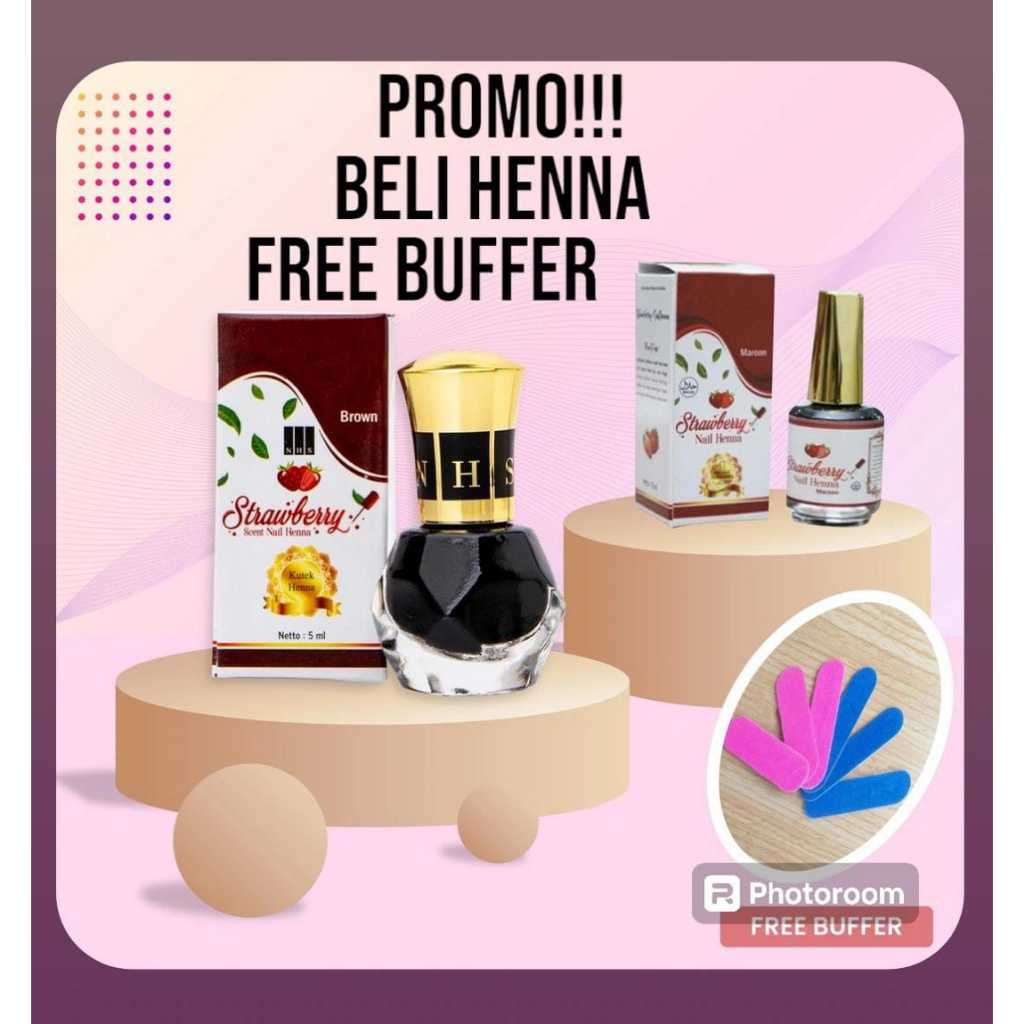 HENNA Strawberry FREE BUFFER Nail Henna - pacar nail henna original - nail henna - henna pacar