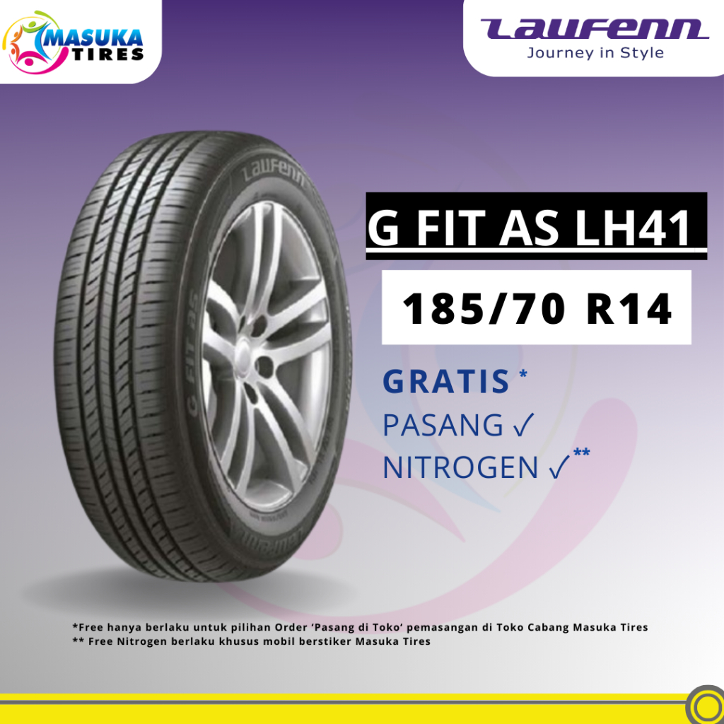 185/70 R14 Laufenn G Fit AS LH41 Ban Mobil 185/70 R 14 Laufenn (Pasang di Toko)