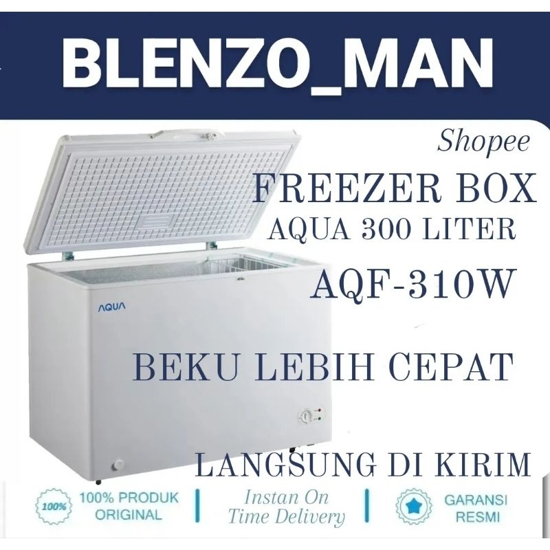 FREEZER BOX AQUA 300 LITER 310w Lemari Pembeku