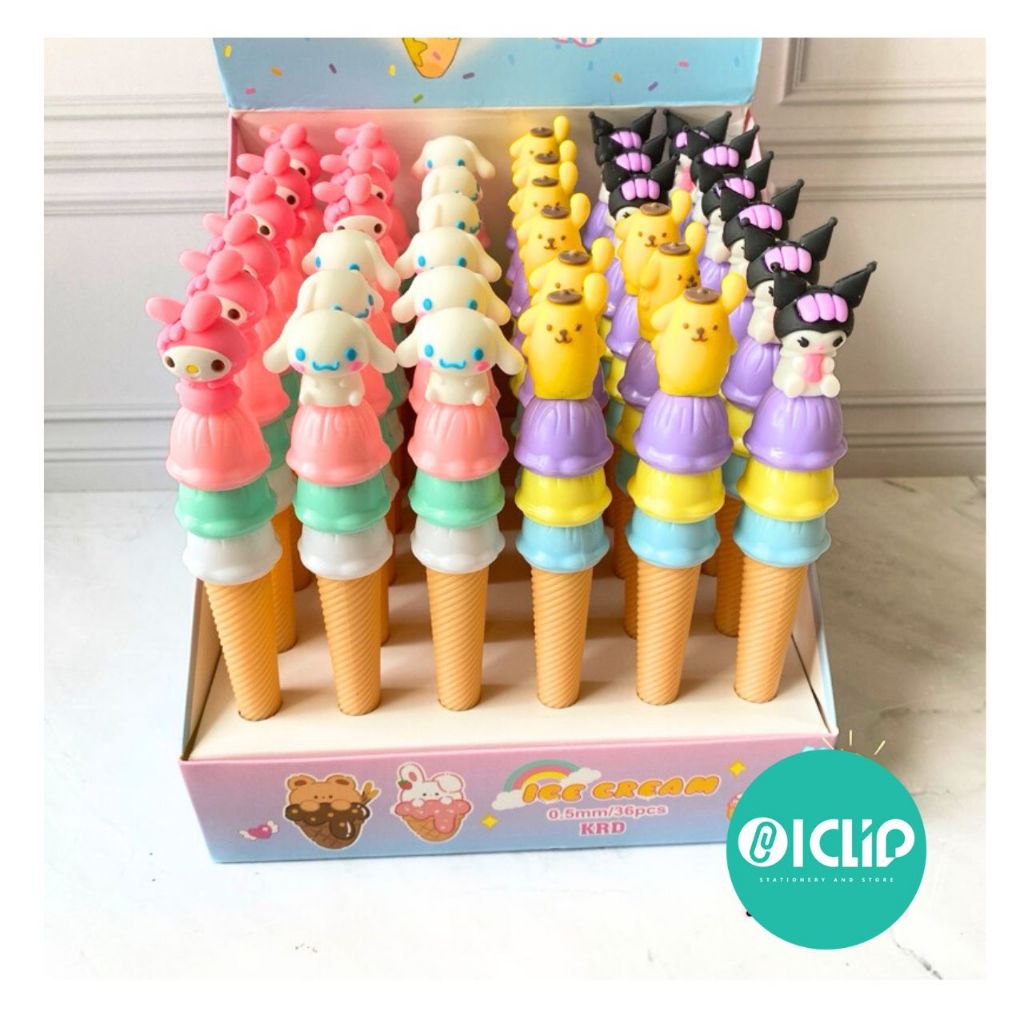 

PULPEN MOTIF SANRIO ICE CREAM (kuromi melody cinamoroll pompompurin)