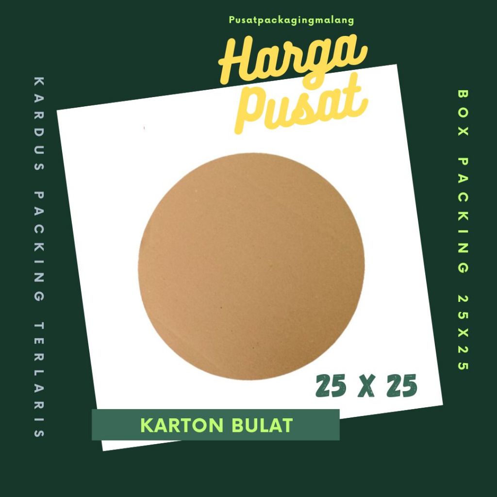 

Karton Bulat 25x25 Box Dus Packing Kotak Kemasan Karton Coklat Polos