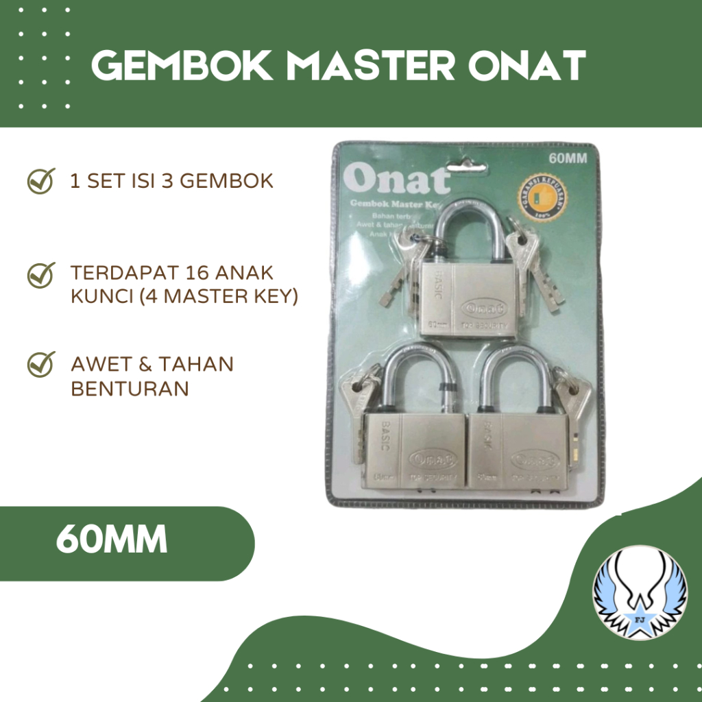 Gembok MASTER KEY ONAT 60MM / GEMBOK PAGAR RUMAH