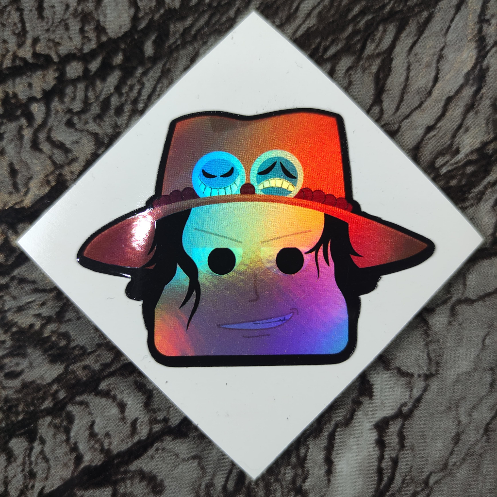 

Stiker Hologram One Piece Ace Square