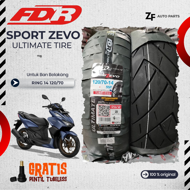 SEPASANG / SATUAN BAN MOTOR VARIO 160 FDR SPORT ZEVO Ring 14 TUBELESS PCX 150 VARIO 150