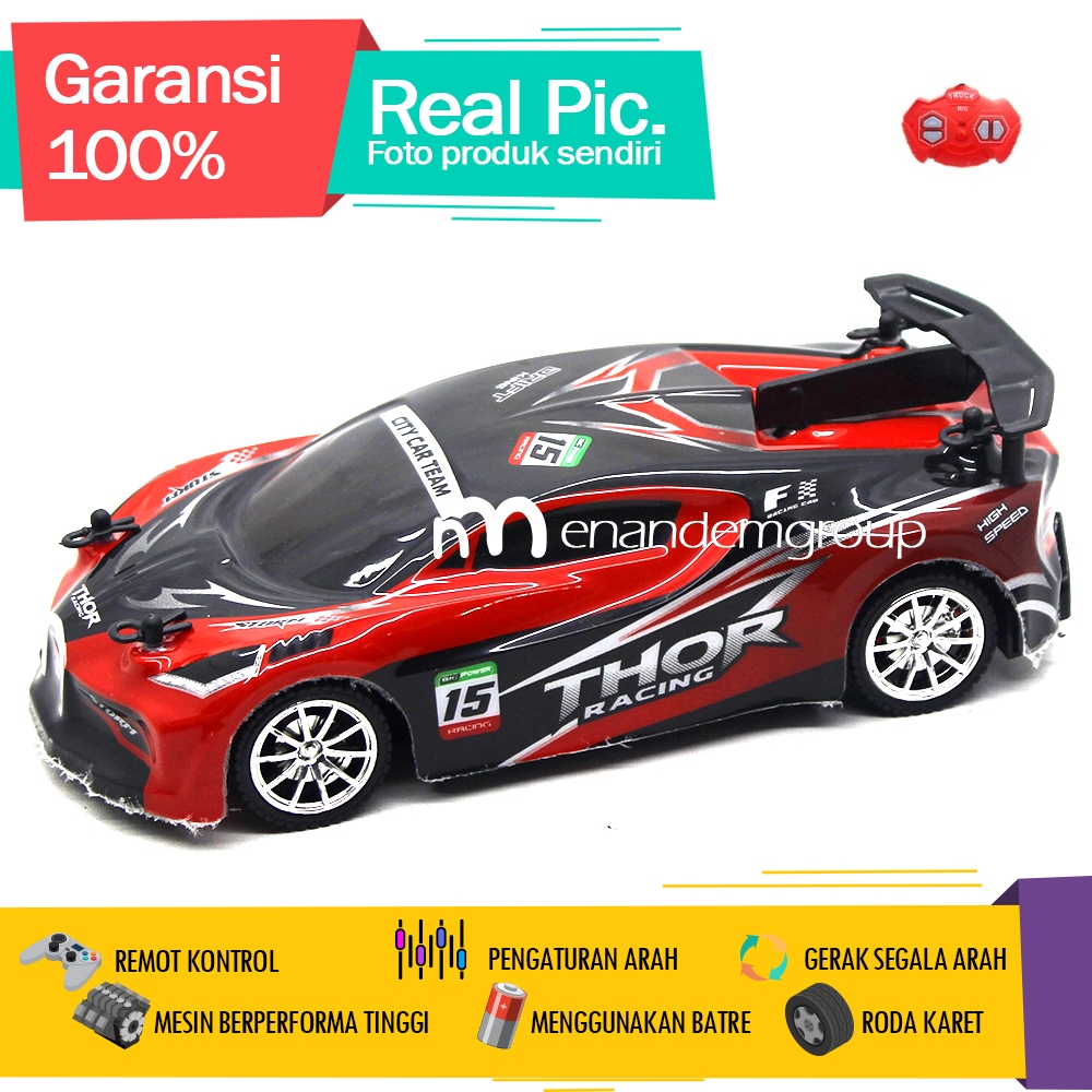 Mainan Mobil Remot Kontrol RC Sedan Lambo Drift King Thor