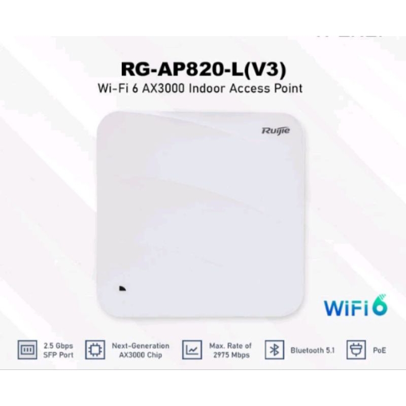 Ruijie RG-AP820L Wifi6 V3 Acess Point Plus AdApTor POE