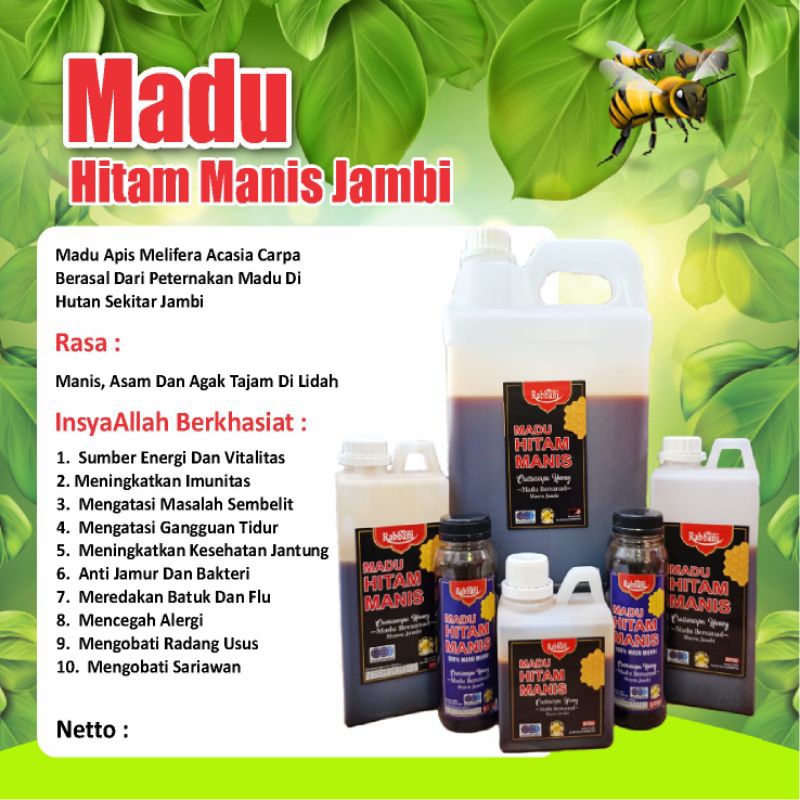 

Madu hitam manis muaro jambi/ Madu murni/Madu ternak