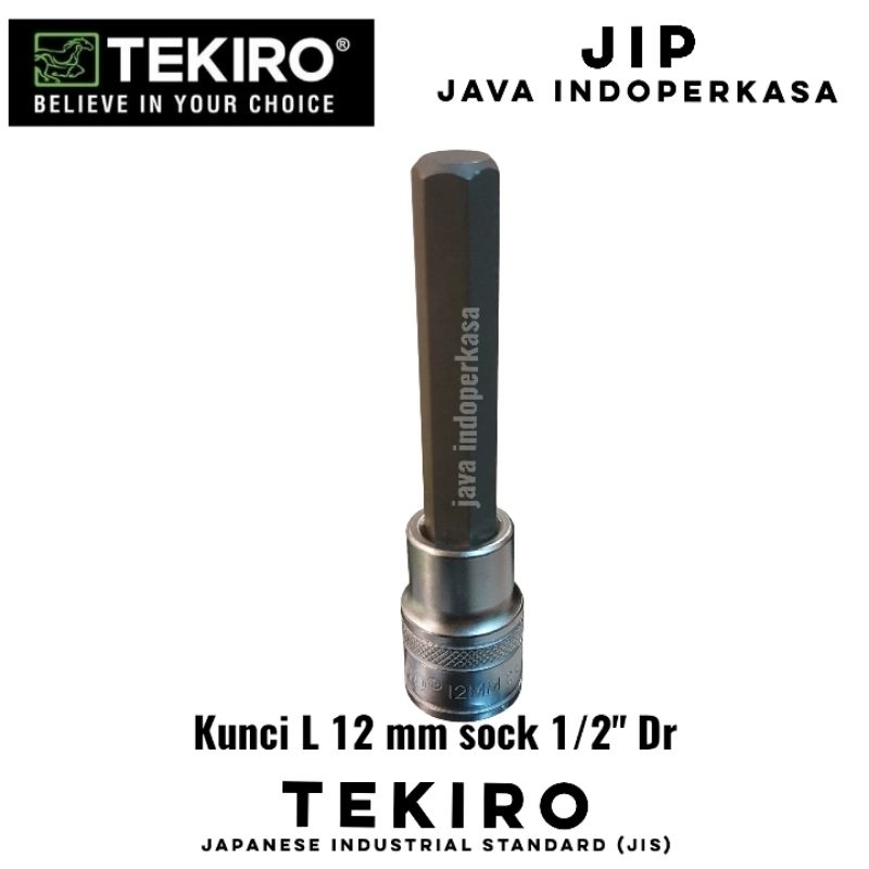 TEKIRO HEX BIT 12 X 100 MM KUNCI L 12 MM KUNCI SOK 1/2" DR
