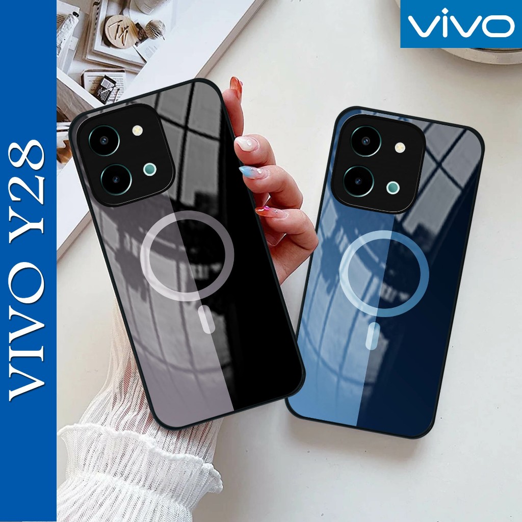 Softcase Glass [12] Motif Vivo Y28 - Case Kaca Vivo Y28 - Casing Anti Pecah Vivo Y28