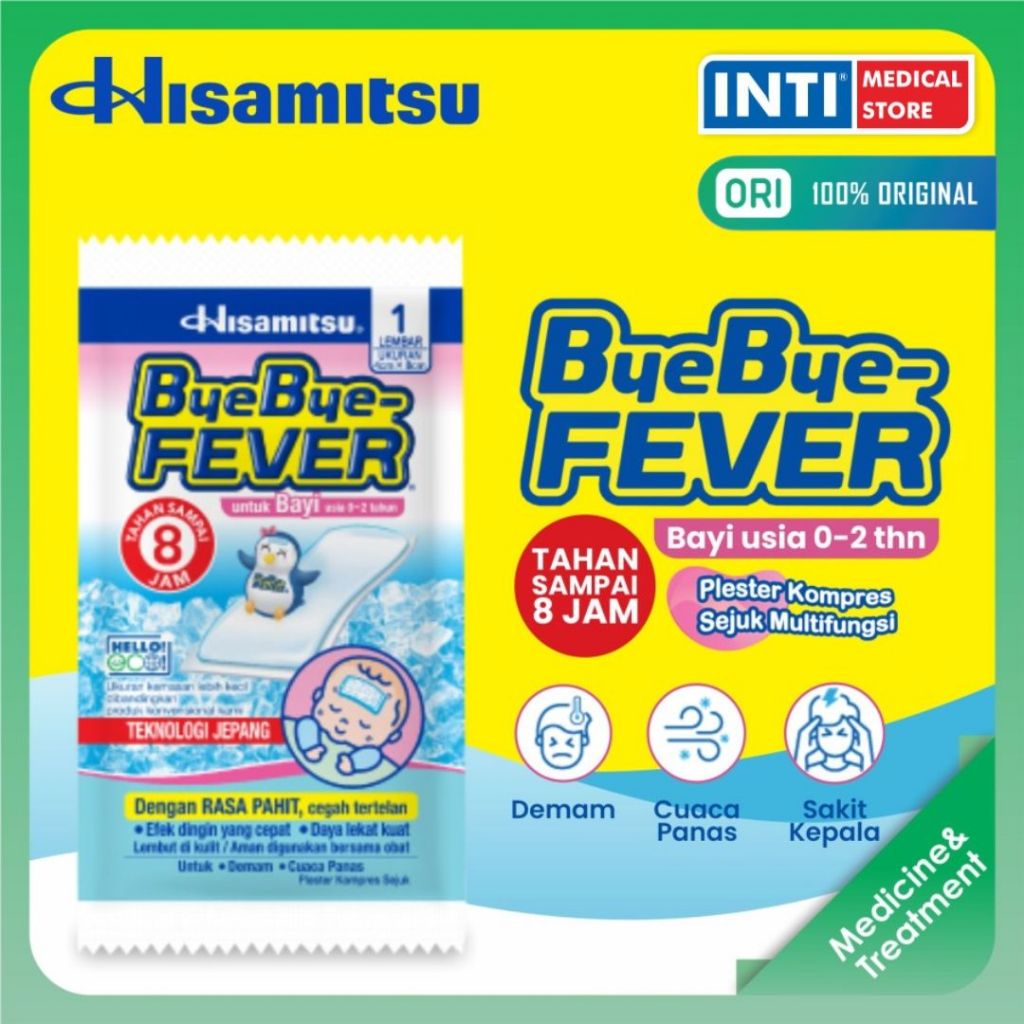 Hisamitsu | Bye Bye Fever Bayi | Kompres Demam Bayi | Byebye Fever