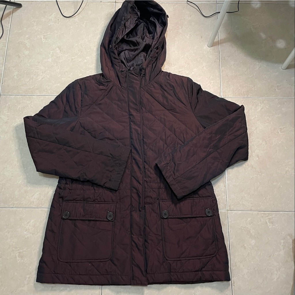 Jaket Parka Uniqlo merah maroon size XL bagus hangat
