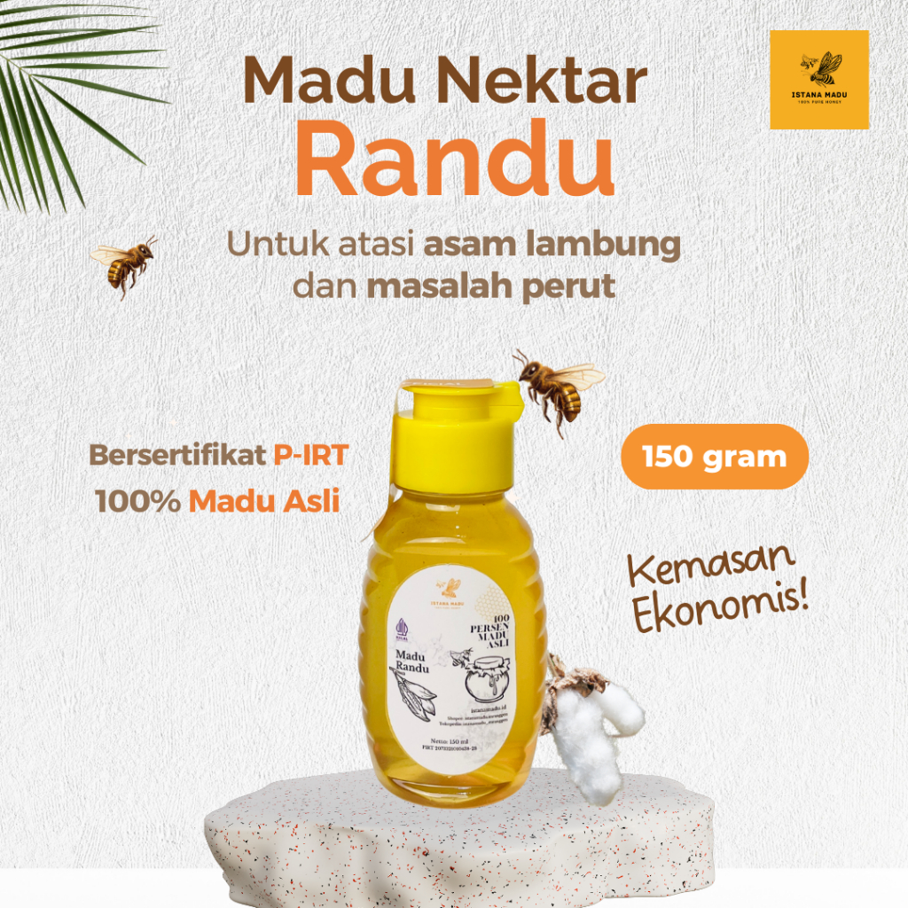 

[150 ml] MADU Randu Murni 100% - ISTANA MADU - Untuk lambung dan sistem pencernaan
