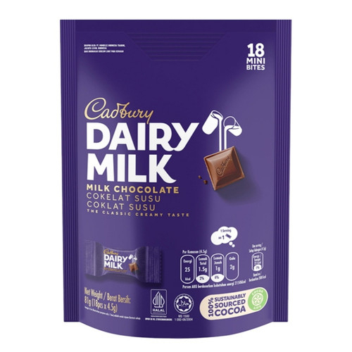 

Cadbury Dairy Milk 81g (18pcs x 4.5g)
