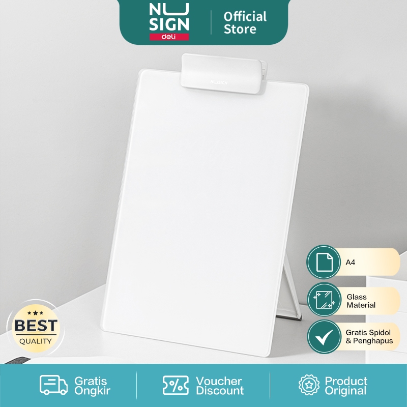 

Nusign Papan Jalan Alas Ujian Kaca / Exam Glass Board 30 cm Multifungsi White NS125