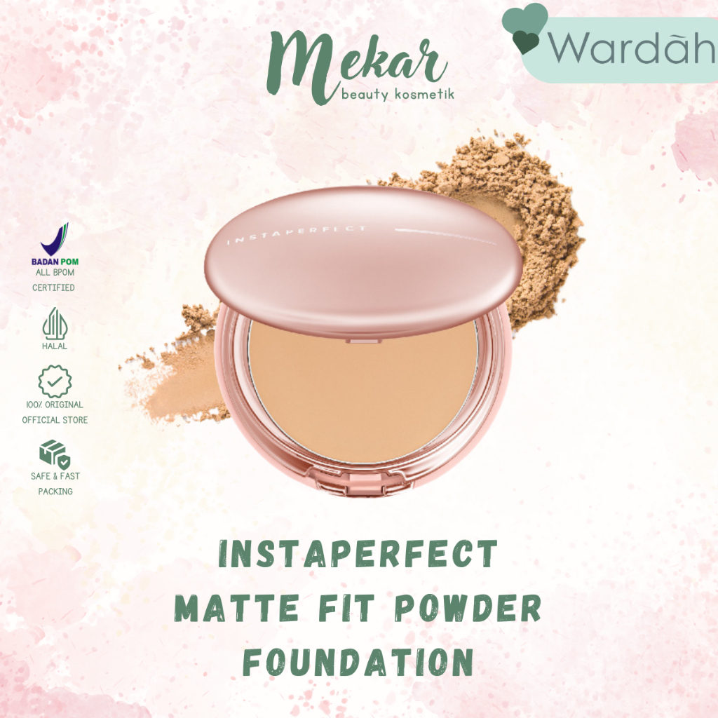 WARDAH Instaperfect Matte Fit Powder Foundation 13gr | Refill & Full Case |Bedak Padat|