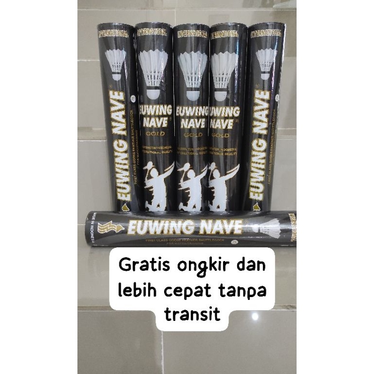 SHUTTLECOCK EUWING NAVE HITAM GOLD ORIGINAL BOLA BADMINTON KOK BULUTANGKIS COCK EUWING NAVE BLACK GO