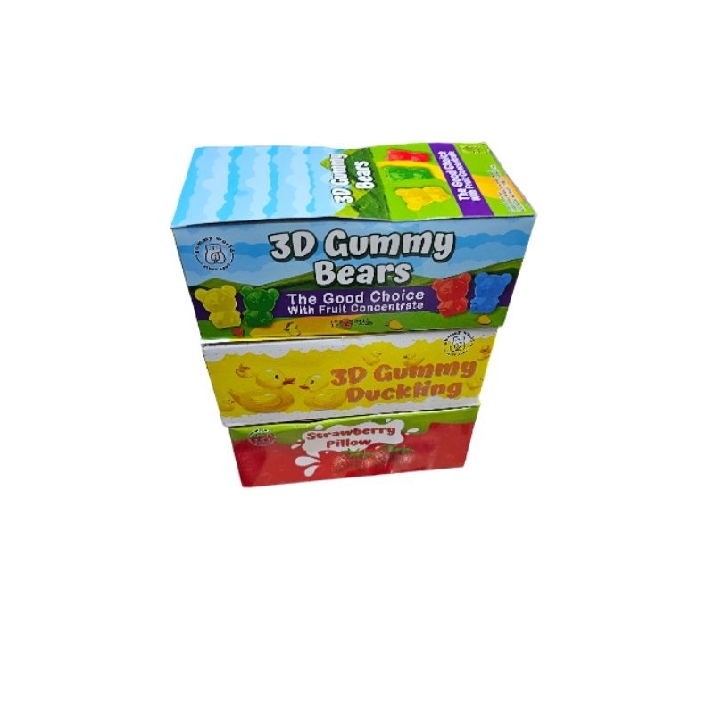 

PERMEN JELLY LUNAK STRAWBERI BEBEK BEAR LUCU 3D 1BOX ISI 12 PCS