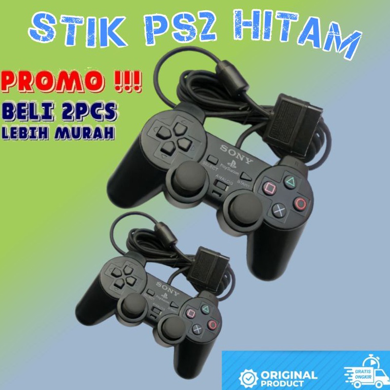 KODE B27J Promo 2Pcs Stik Stick PS2 Semi Ori Hitam Sony getar