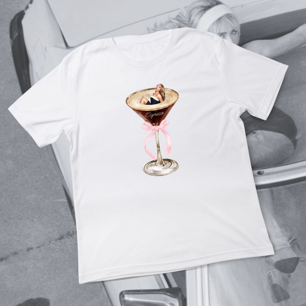 Sabrina Carpenter Espresso White T-Shirt (Kaos Putih Sabrina Carpenter)