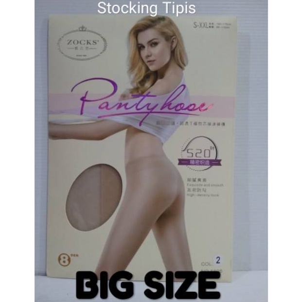 KODE E42H STOCKING TRANSPARAN BIG SIZE  8 DEN  STOCKING TIPIS  MXL  ZOCKS  SHEER PANTYHOSE