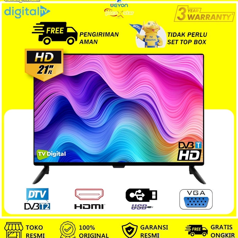 KODE E16Y POCOSTAR  WEYON TV Digital TV 22 inch TV LED Full HD Televisi