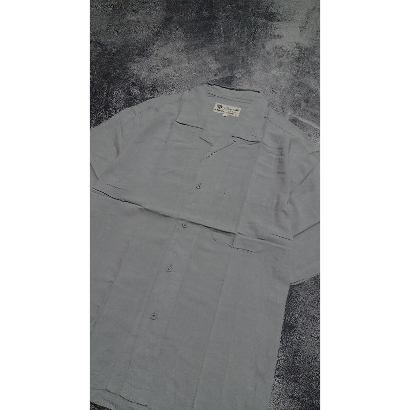 Kemeja Open Collar Grey Hawaiian Brand