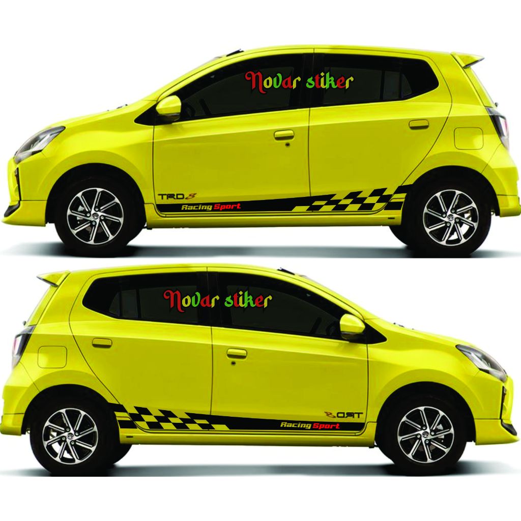 Stiker Cutting Mobil Agya Ayla Striping List Racing Sport Stiker Bodi Samping agya Aya