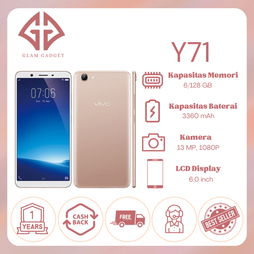 HP VIVO Y71 RAM 6/128GB 4G Smartphone Android GARANSI 1 TAHUN