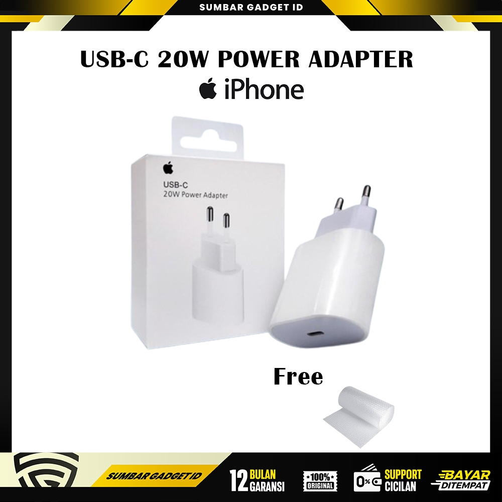 Adapter USB Lightning 20watt New Original Garansi Resmi | Adaptor iPhone