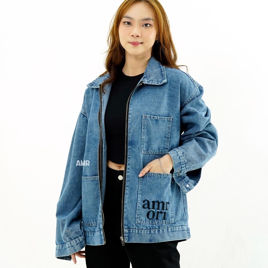 STOK SIAP COD AMR Original  Original Style Back Zipper 5511  Jaket Jeans Denim Jacket