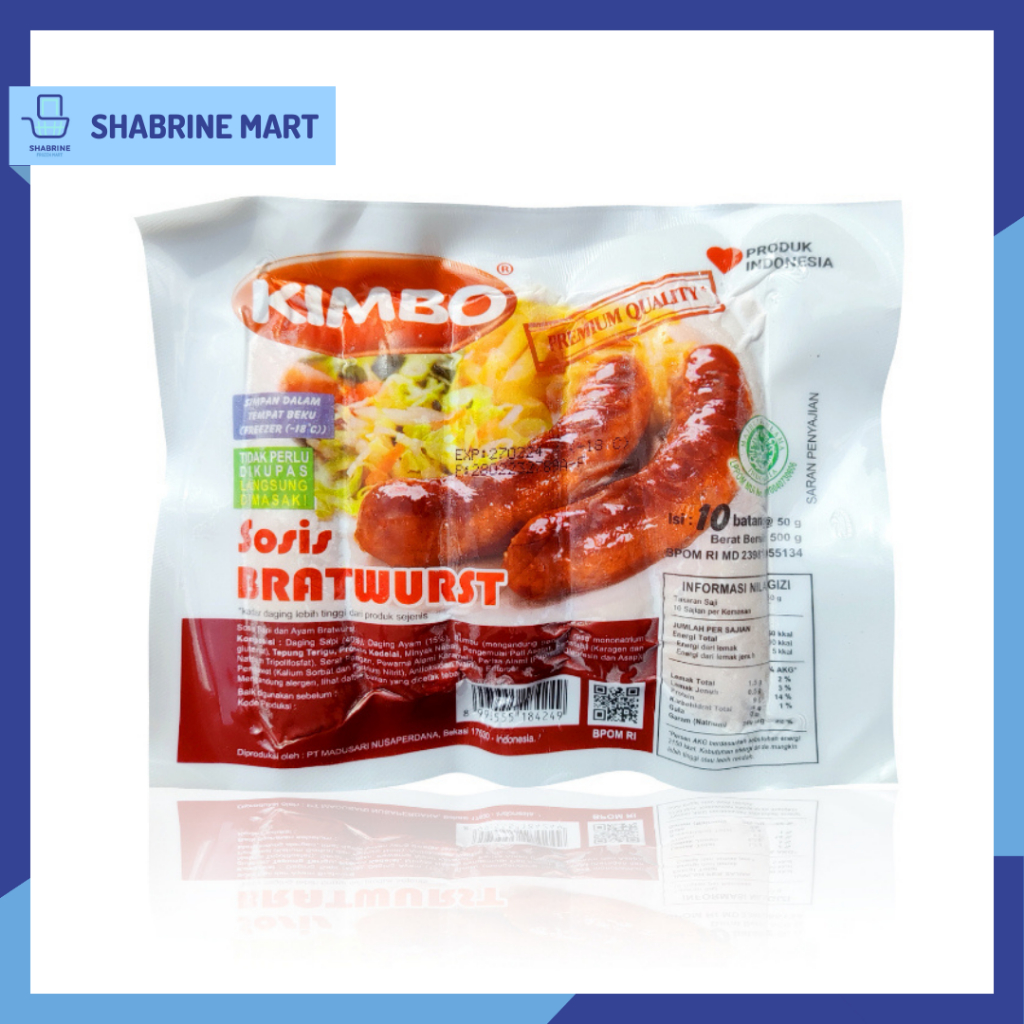 

Sosis Kimbo Bratwurst Original 500gr | Sosis Sapi dan Ayam Halal