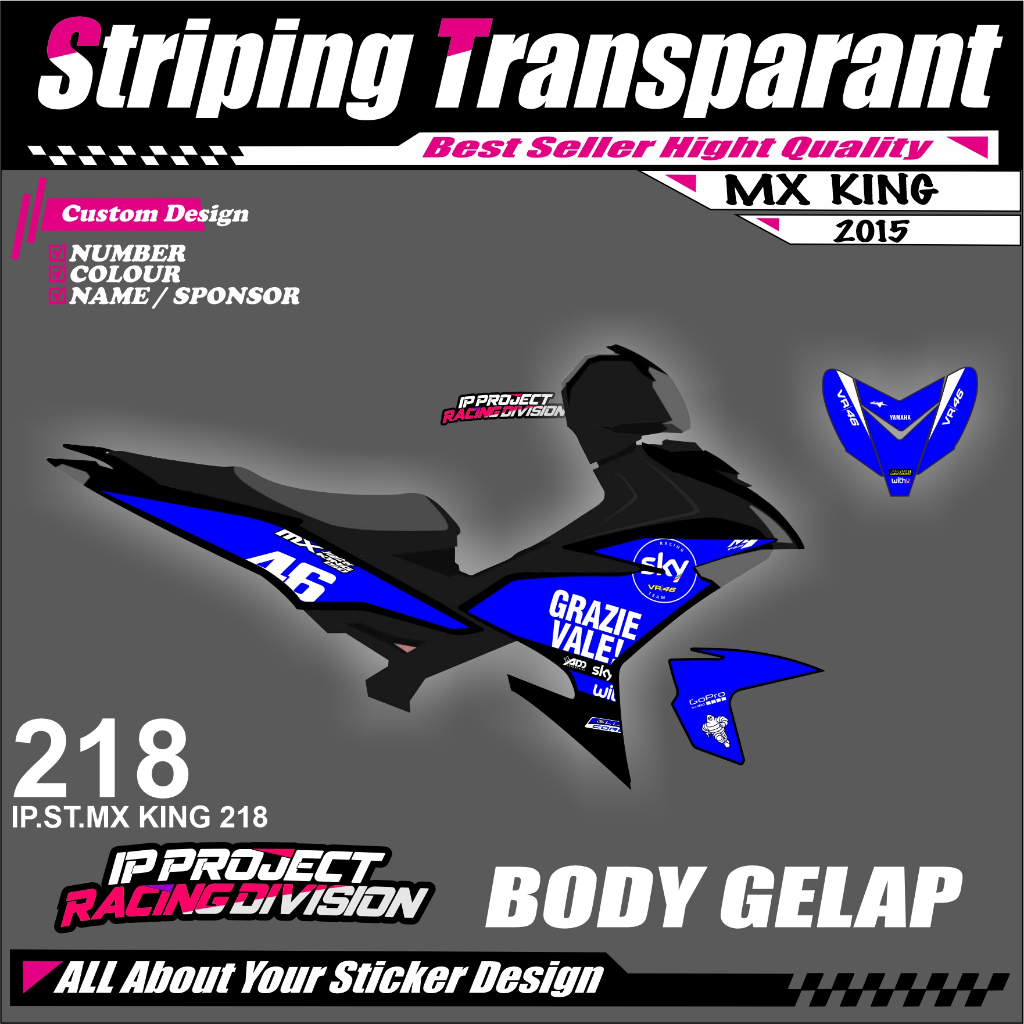 MX KING 150 2015 (COD) STIKER STRIPING MOTOR YAMAHA MX KING HOLOGRAM DAN TRANSPARAN