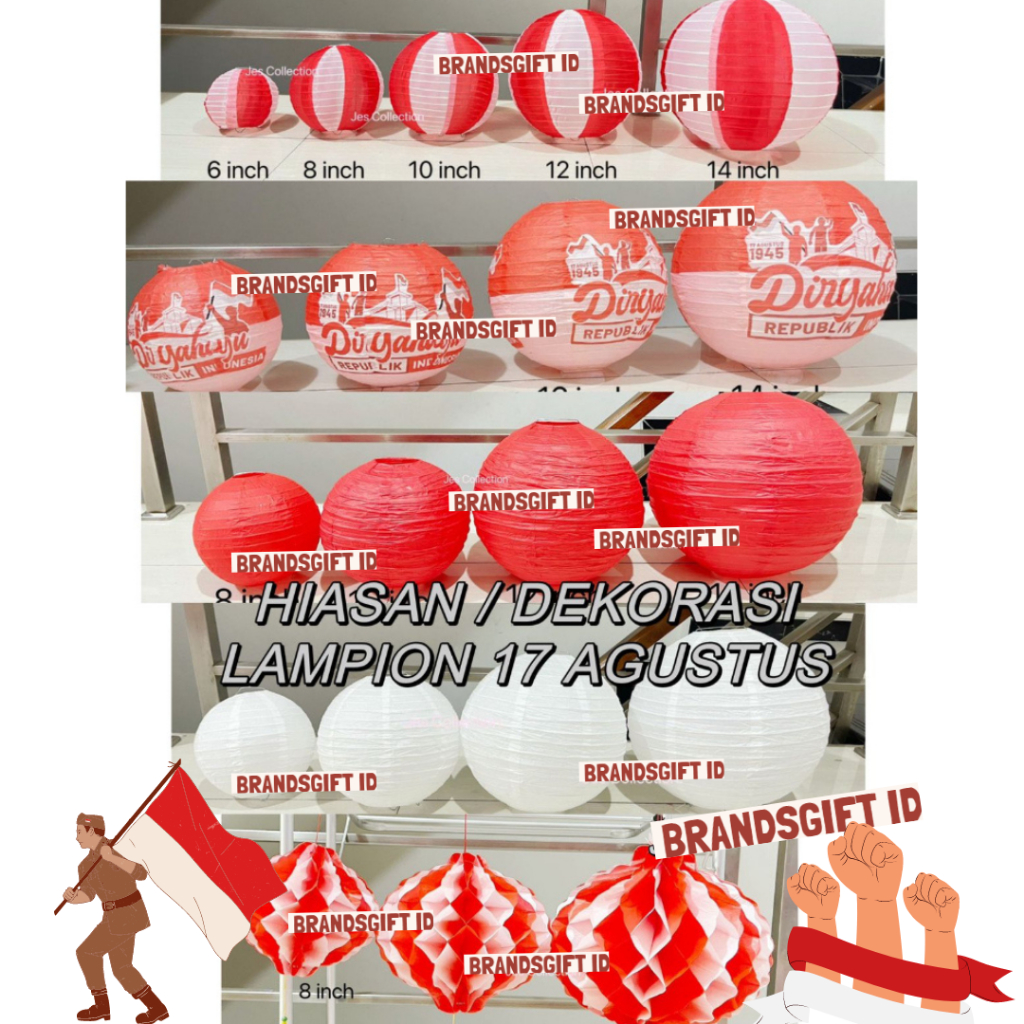 Lampion 17 Agustus Premium Terlengkap / 17 Agustusan/ Grosir Lampion HUT RI / Lampion Merah / Lampio