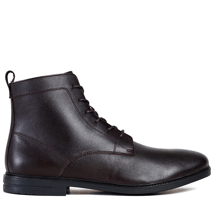 MEGA SALE Prabu  Gayuh Dark Brown Zipper Boots Kulit Pria Cokelat