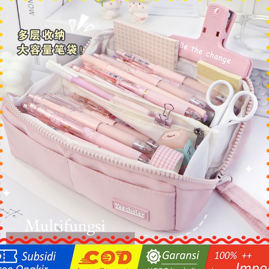 

Inovatif TXS23 Korean Pen Pencil Case Jumbo Foldable Kotak Tempat Pensil Box TKM