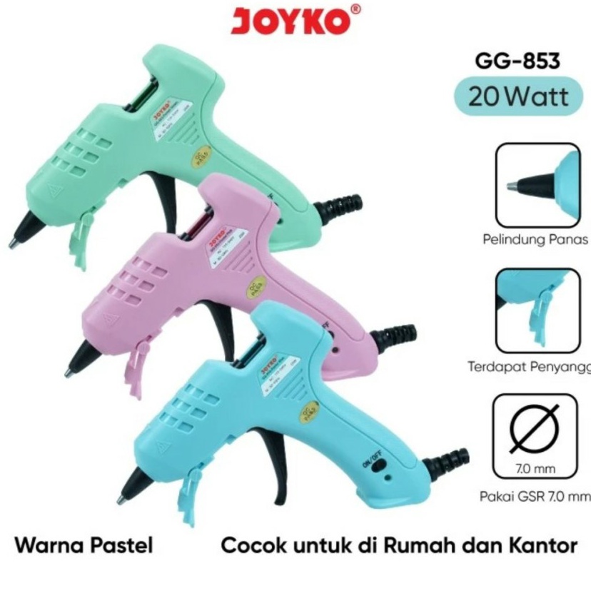 

Glue JOYKO GG853 PASTEL COLOR Lem Tembak 2 Watt Hot Melt Glue GG853