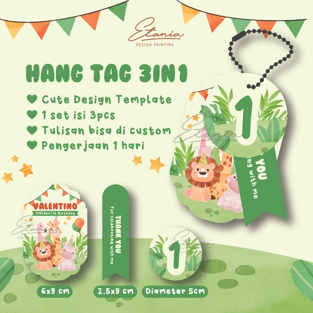

Hangtag 3in1 / Hangtag Souvenir Hampers / Hang Tag Birthday Ulang Tahun Anak / Hangtag kombinasi