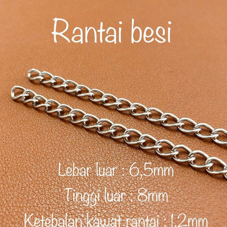 Buruan Beli rantai besi kecil 8 x 65 mm  rantai besi tas per 1meter  rantai gantungan kunci