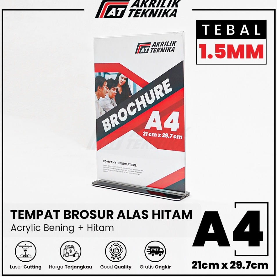 

Tempat Akrilik Tent Card Holder Qris Barcode Nomor Menu Meja Kaki Hitam Ukuran A4
